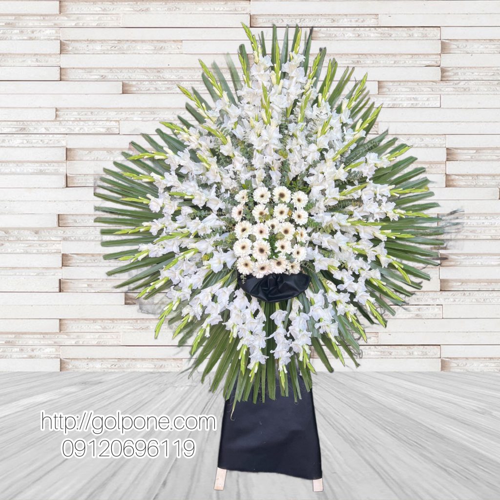 تاج گل ترحیم یک طبقه گلایل