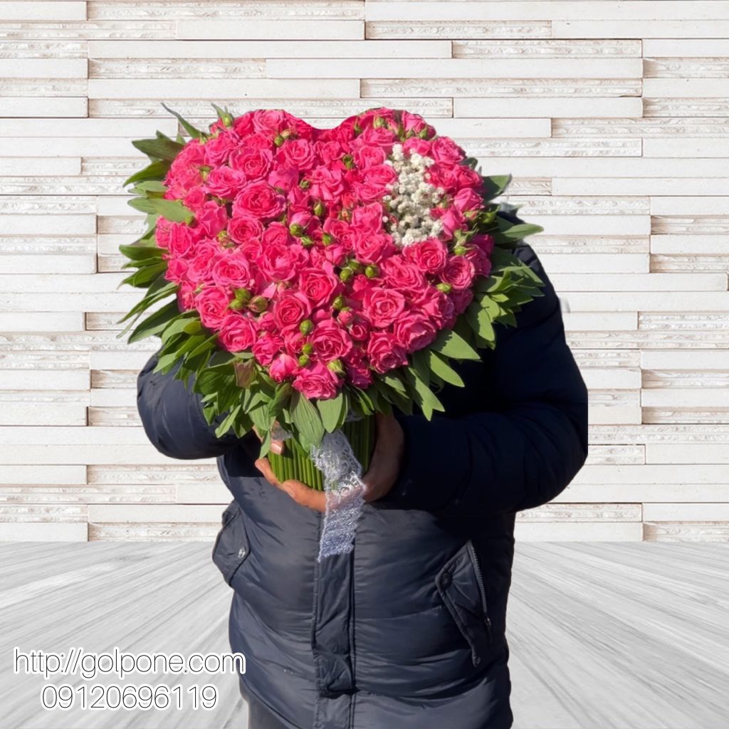 باکس گل قلب رزمینیاتوری صورتی