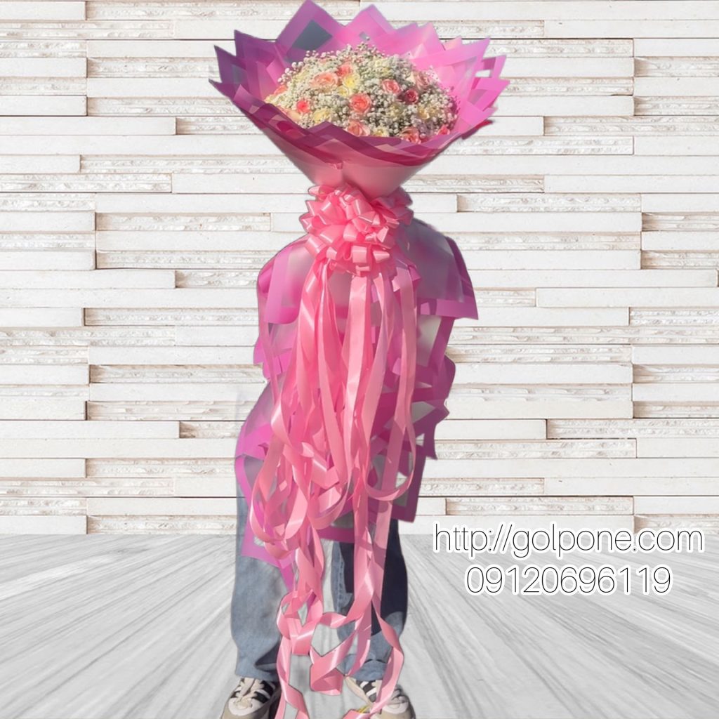 دسته گل صورتی