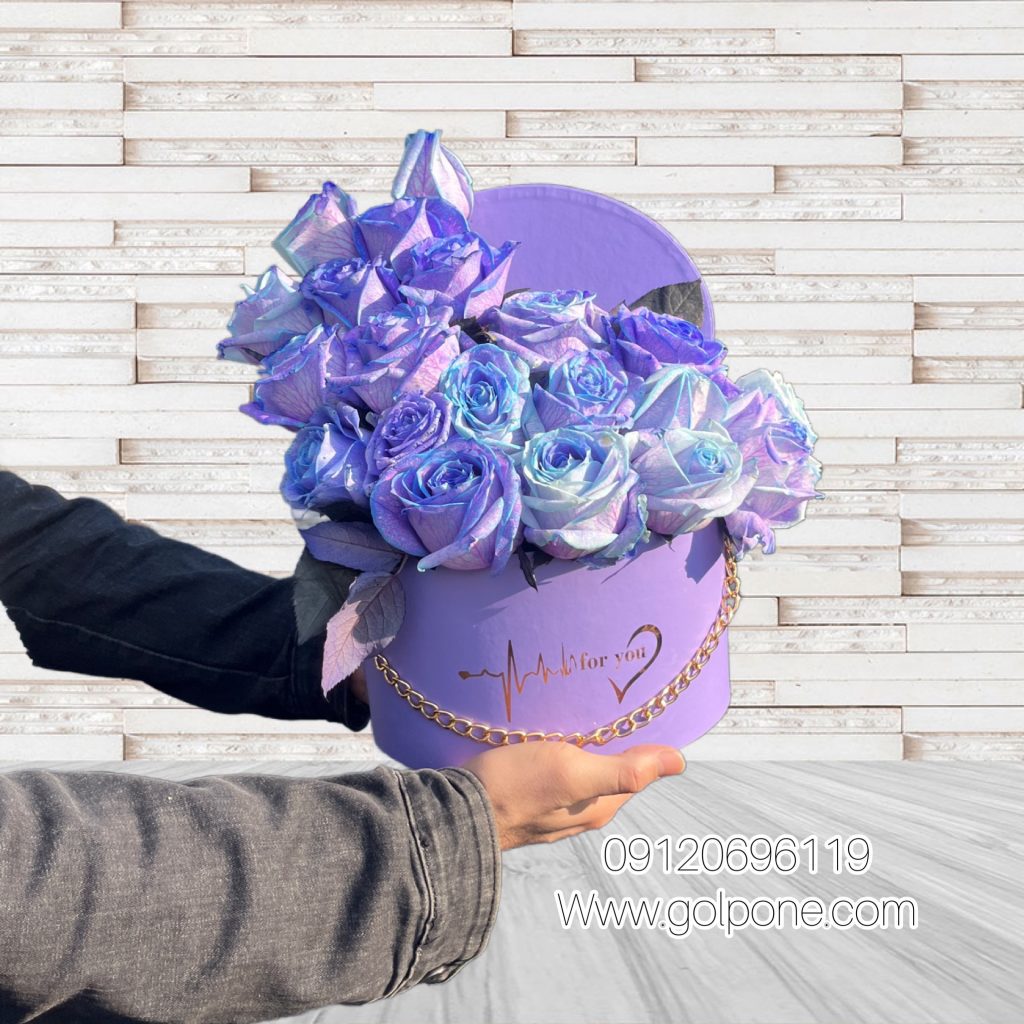 باکس گل رز بنفش